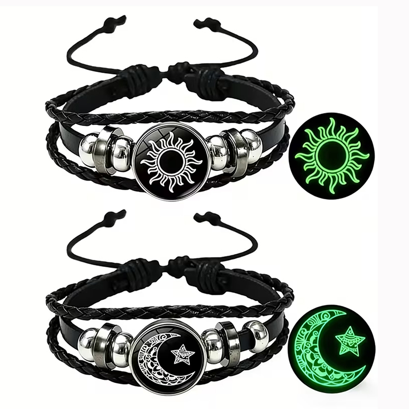 Snap Fastener Set - 2 Adet Karanlıkta Parlayan Güneş Ay